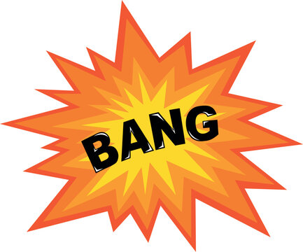 vector illustration onomatopoeia explosion collision with bang text