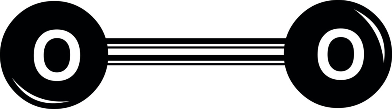 vector illustration black and white symbol O2 oxygen molecule concept