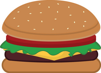 vector illustration fast food hamburger cartoon