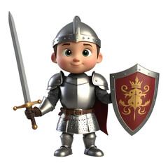 Fototapeta premium Boy in Medieval Knight Armor
