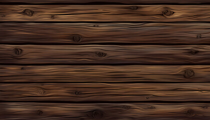 Fototapeta premium Dark Brown Wooden Planks Horizontal Texture Background