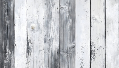 Weathered White and Gray Wooden Planks Background