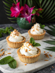 Whipped Cream on Coconut Dessert Cups