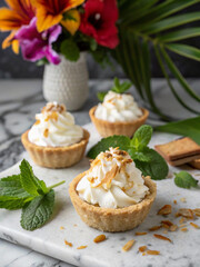 Whipped Cream on Coconut Dessert Cups