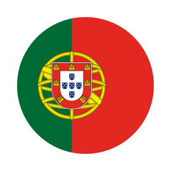 Obraz premium Round Portugal flag icon
