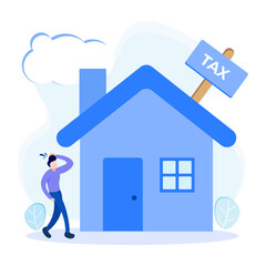 Fototapeta premium Illustration vector graphic cartoon character of tax