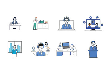 Vector illustration of a businesswoman giving a presentation at a modern office with a whiteboard and laptop, on a white background.