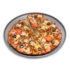 pizza on a white background