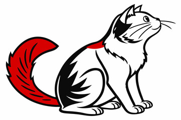 Celebrate love with this adorable Valentine cat design on a white background. Perfect for cat lovers, romantic themes, and creative projects.