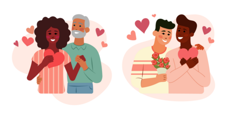 Representación de Diversidad en el Amor y la Amistad: Parejas de Diferentes Edades y Contextos Culturales