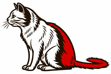 Celebrate love with this adorable Valentine cat design on a white background. Perfect for cat lovers, romantic themes, and creative projects.