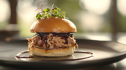 Gourmet Pulled Pork Sandwich Crafted for Fine Dining Experience