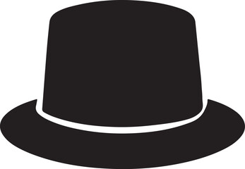 Classic Black Bowler Hat Silhouette Fashion Accessory Illustration
