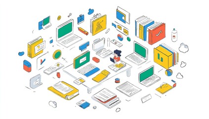 An online training platform with happy students and teachers

