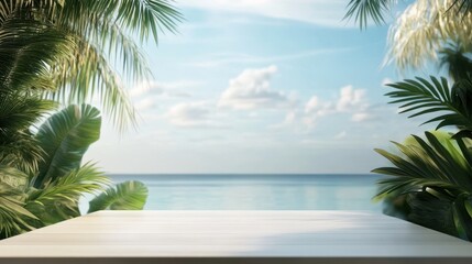 Fototapeta premium Serene beach view tropical paradise landscape photography coastal environment elevated perspective
