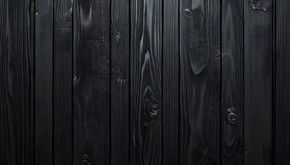 Dark Black Painted Wooden Planks Background Texture