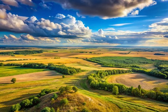 Panoramic View of Kursk Oblast Battlefield: WWII Historical Site, Russia-Ukraine Border