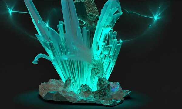 A beautiful turquoise rotating crystal coral