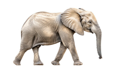 Obraz premium Majestic African Elephant Walking Gracefully Through An Open Landscape, Showcasing Its Powerful Presence and Unique Features, Symbolizing Strength and Wisdom in Nature