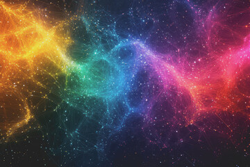 Fototapeta premium Abstract social connect line data tangle colorfully to create a connection.