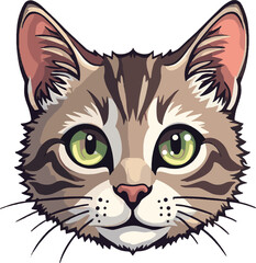 An illustration vector of a cat head 