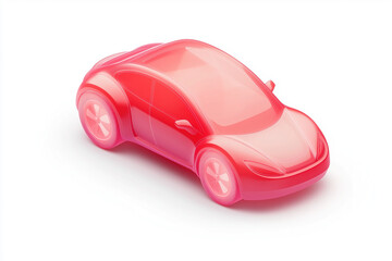 Cartoon red car icon