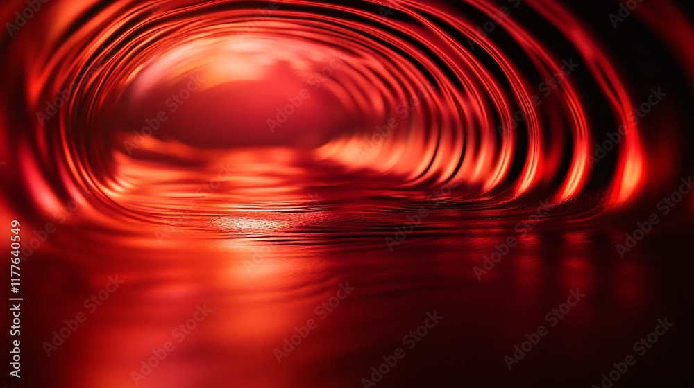 Wall mural Red wave in a body of water. The water is calm and the wave is moving