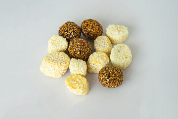 Sesame Balls with Jaggery and Ghee High Energetic Pre Workout and Maghe Sankranti Festival Concept