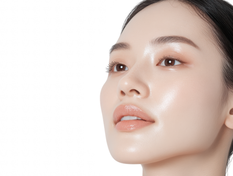 Intense gaze, portrait of a woman against dramatic black background mysterious