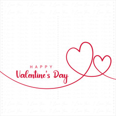 Happy Valentines day typography. Romantic greeting card with text, isolated in white background 