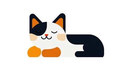 Obraz premium Serene feline portrait, adorable cat with closed eyes enjoying a peaceful rest