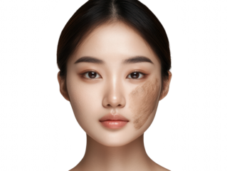 Radiant woman embraces natural beauty with delicate facial skincare routine for healthy, glowing skin