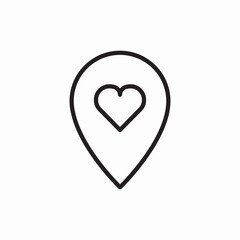 Heart location love place icon vector sign