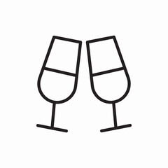 Champagne glasses celebration drink icon vector sign