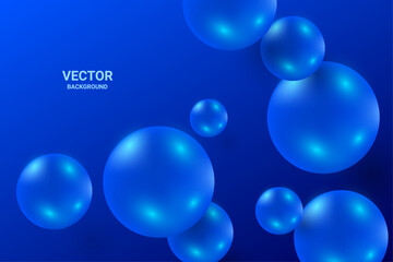 3D Abstract Circle On Blue Background. Futuristic. Technology Banner. Minimal. Vector Illustration. Wallpaper