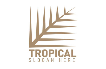 Tropical exotic coat of arms illustration design. golden palm leaf logo vector. Palm Therapy