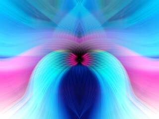Fototapeta premium Vibrant abstract art with colorful symmetrical patterns and glowing light effects, perfect for creative and artistic designs
