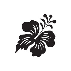 Hibiscus Flower Silhouette Icon for Tropical Designs