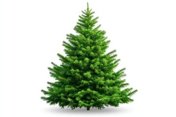 Fototapeta premium Lush Green Christmas Tree - Festive, evergreen, winter, holiday, nature. Symbolizes joy, peace, celebration, family, and tradition.