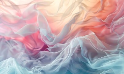 Obraz premium A dreamy pastel blend with soft waves and blurred textures evokes serenity