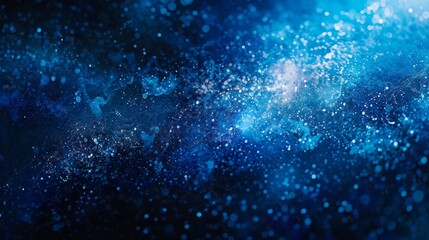 Naklejka premium Stunning view of sparkling blue cosmos with shimmering stars and cosmic dust in a vast galaxy at night