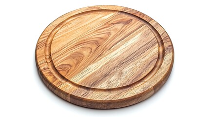 A wooden cutting board with a hole in the center