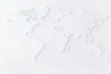 Global Perspective White Map - World map, minimalist design, travel, global, connection