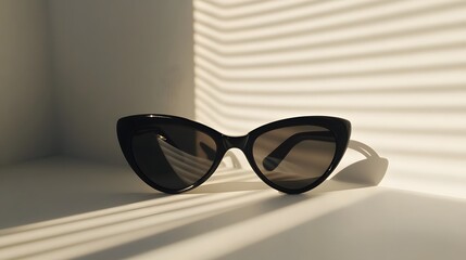 Black sunglasses resting on a book with a sunny, stylish vibe, perfect for summer eyewear fashion and protection