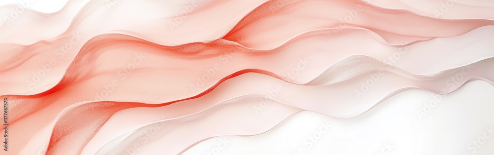 Aufkleber Soft flowing waves on clean white background creating a gentle and soothing visual effect during daylight hours