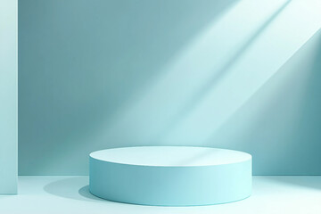 Pastel colored product stage Generative AI image