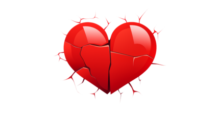 A broken heart shape. Cut out.