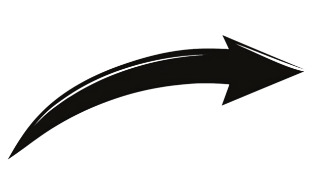a black curved arrow
