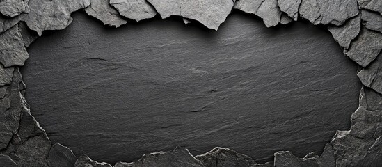 Black slate stone texture background with empty space for customizable text and design elements