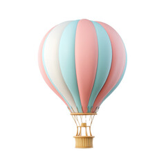 Fototapeta premium Colorful Hot Air Balloon in Bright Sky with Pastel Tones and Design
